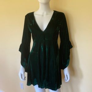 Green velvet Dress
